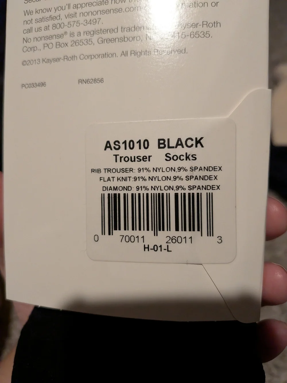 No Nonsense Women's Black Trouser Socks - NEW
